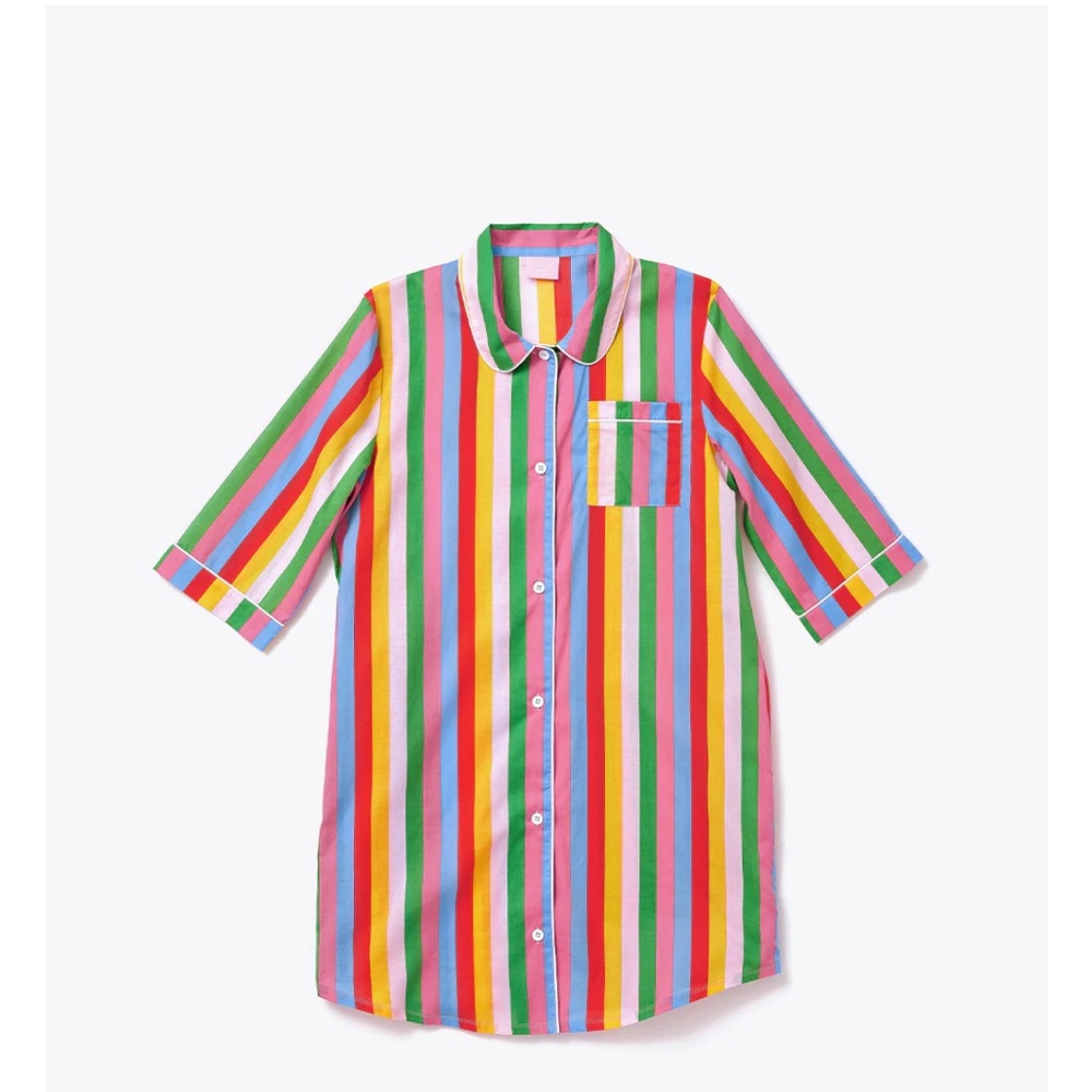 Bando Rainbow Stripe Sleep Shirt NWT
